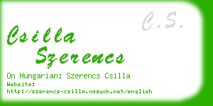 csilla szerencs business card